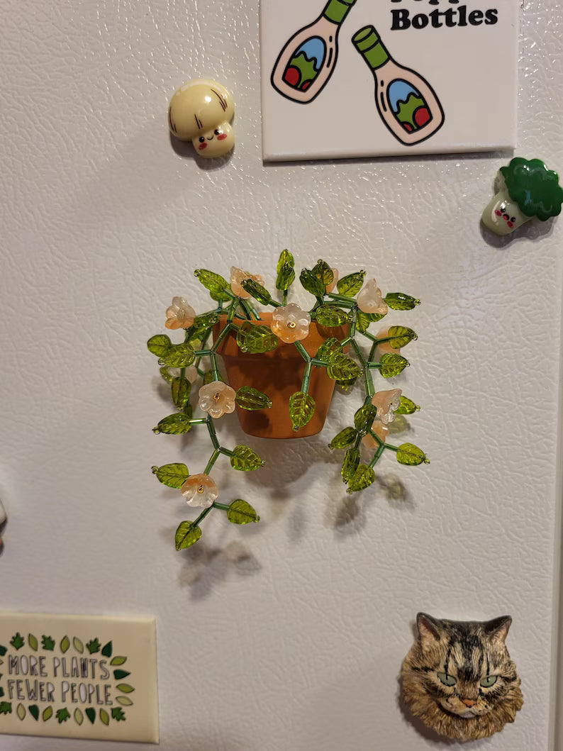 Vine Potted Artificial Plant Refrigerator Magnet