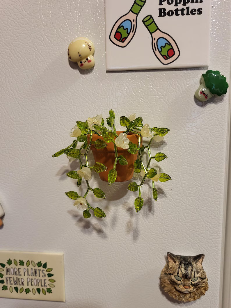 Vine Potted Artificial Plant Refrigerator Magnet