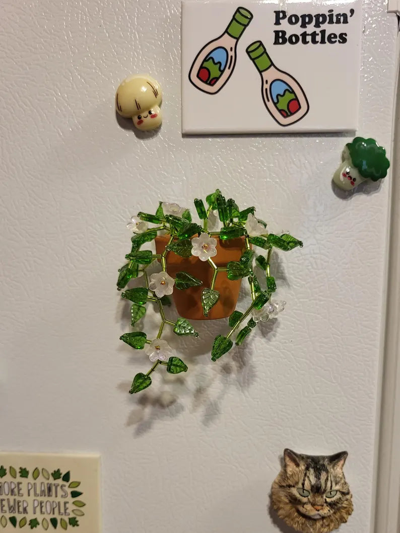 Vine Potted Artificial Plant Refrigerator Magnet
