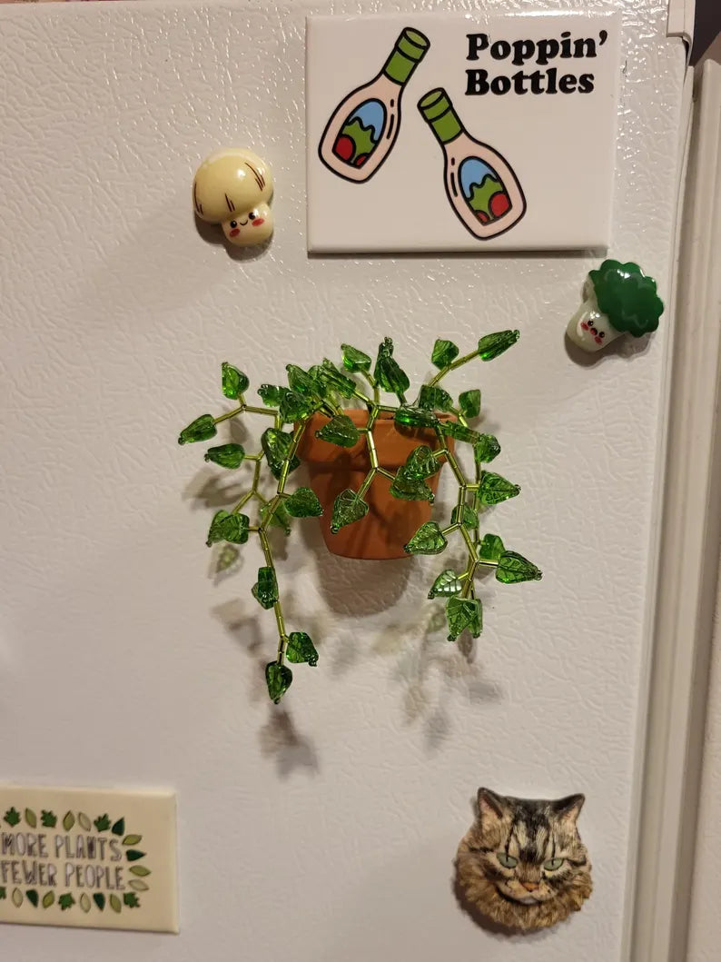 Vine Potted Artificial Plant Refrigerator Magnet