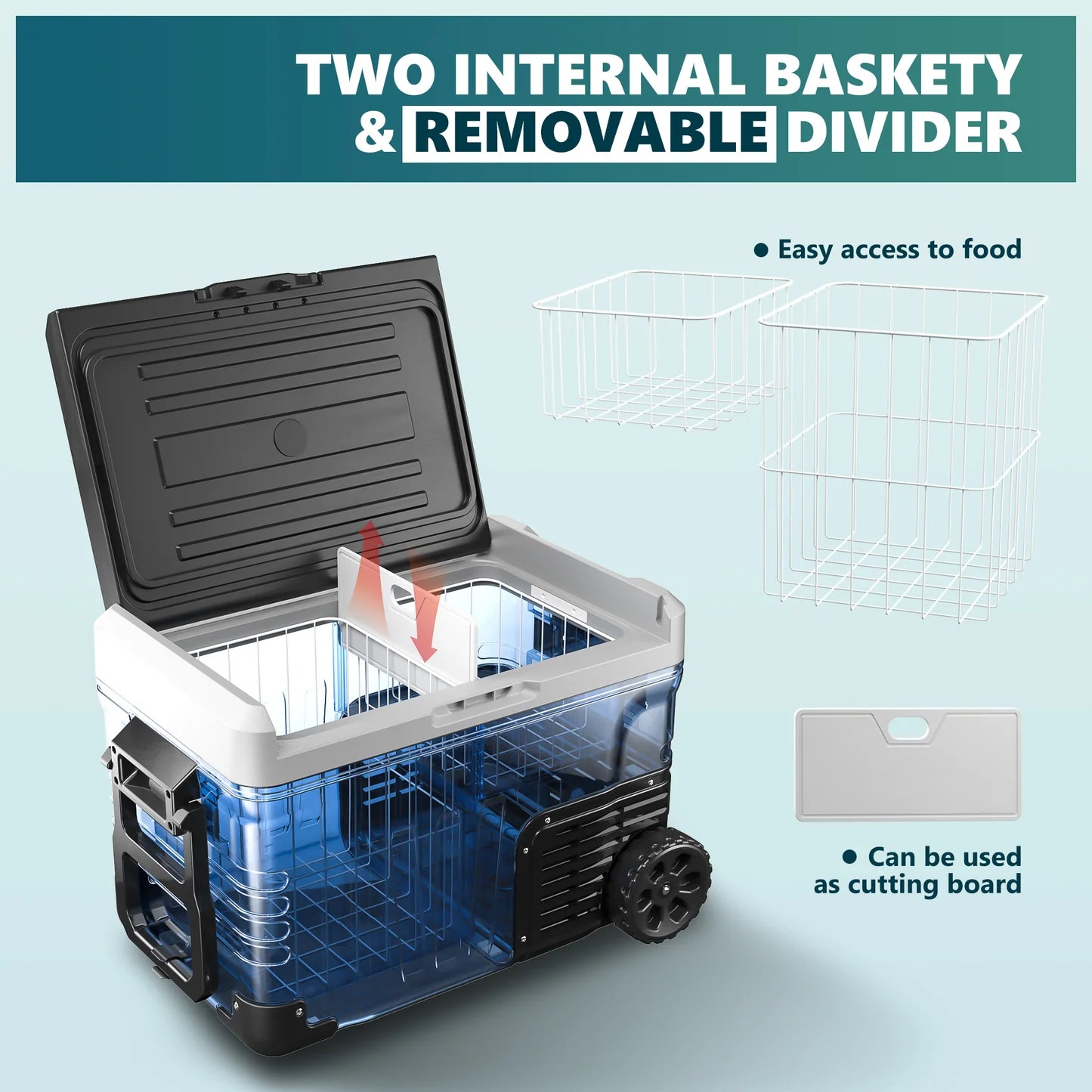 12V Car Refrigerator 53 Quart