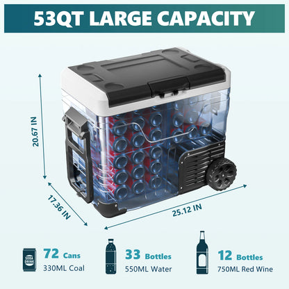 12V Car Refrigerator 53 Quart