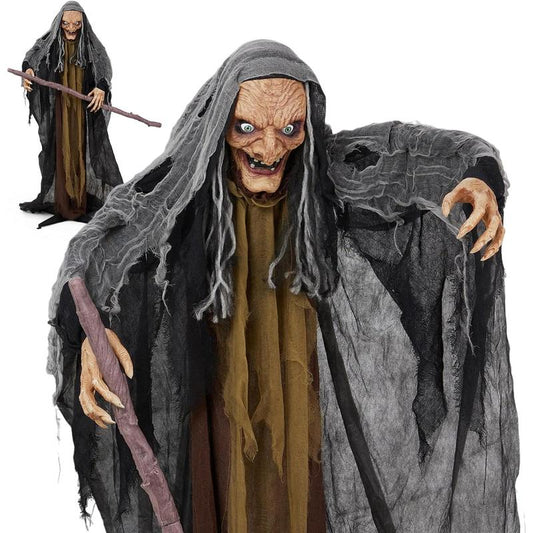 Outvita 5.3ft Halloween Witch Crutch Animatronics